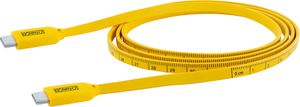 USB-C Kabel mit Massband-Aufdruck 1.2m gelb