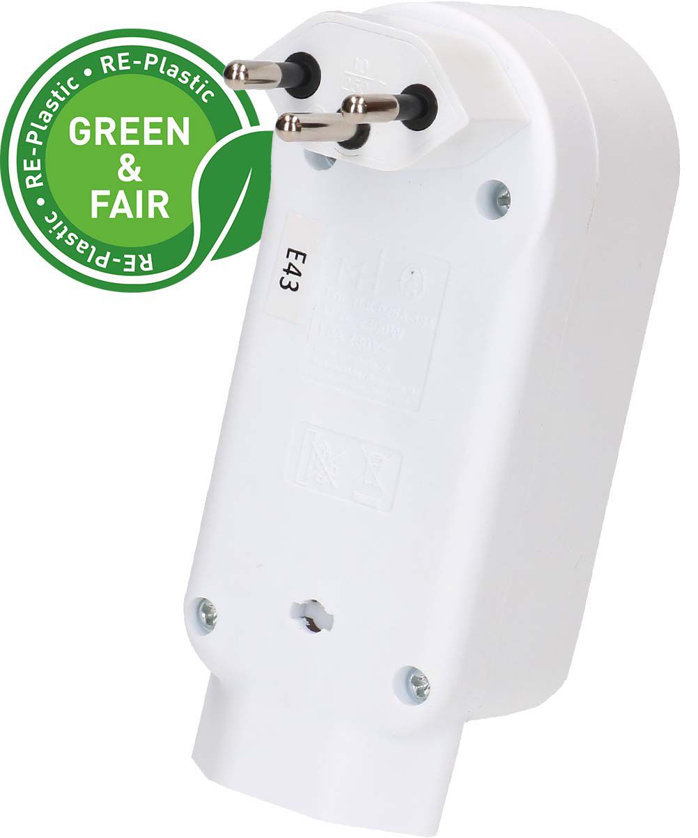 multi adaptateur ADAPT 3+1x type 13 blanc rotatif Green+Fair