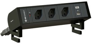 SUPRA Steckdoseneinheit schwarz 3x Typ 13 1x USB-A/C