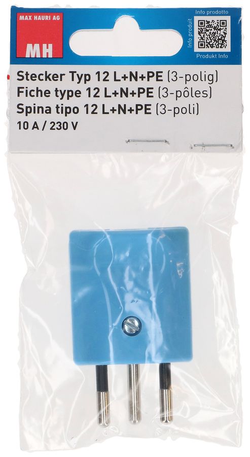 spina tipo 12 3 poli blu