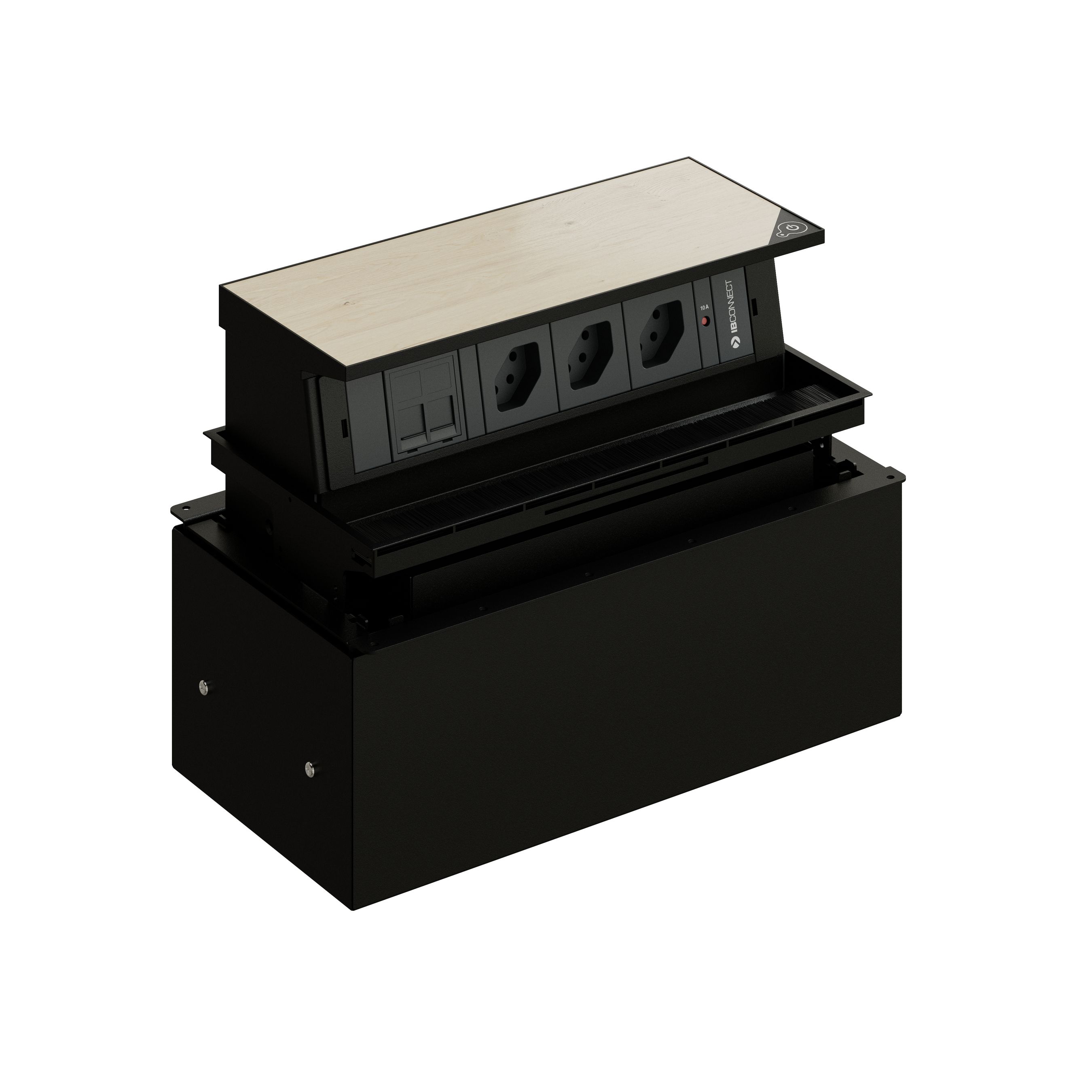 TOP bloc multiprise noir 3x type 13 2x RJ45