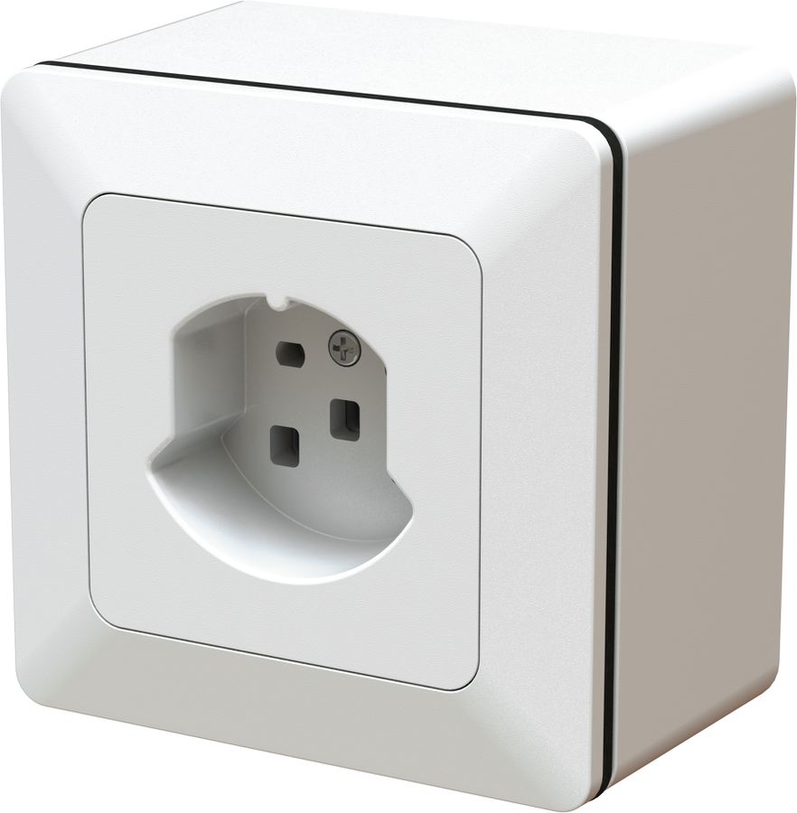 Surface-type wall socket 1x type 25 priamos white