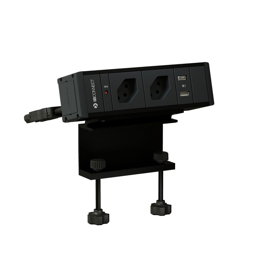 CUBO T Steckdoseneinheit schwarz 2x Typ 13 1x USB-A/C