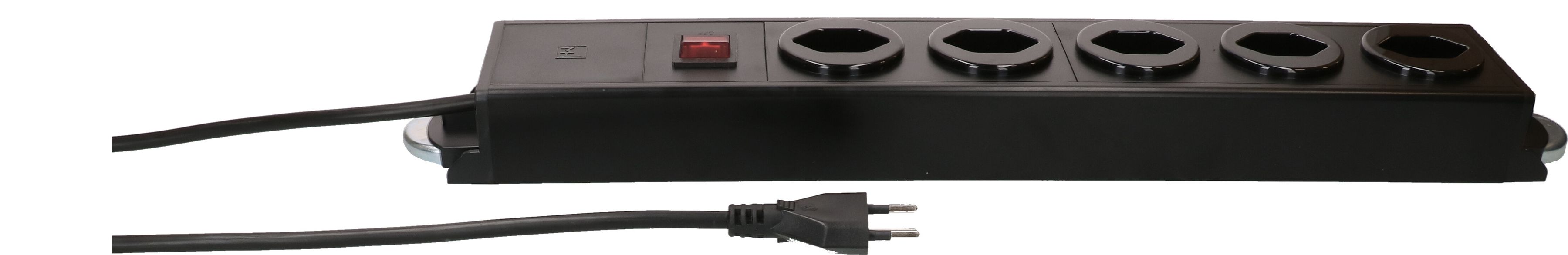 Steckdosenleiste Power Line 5x Typ 13 sw/sw Schalter 1.5m Magnet