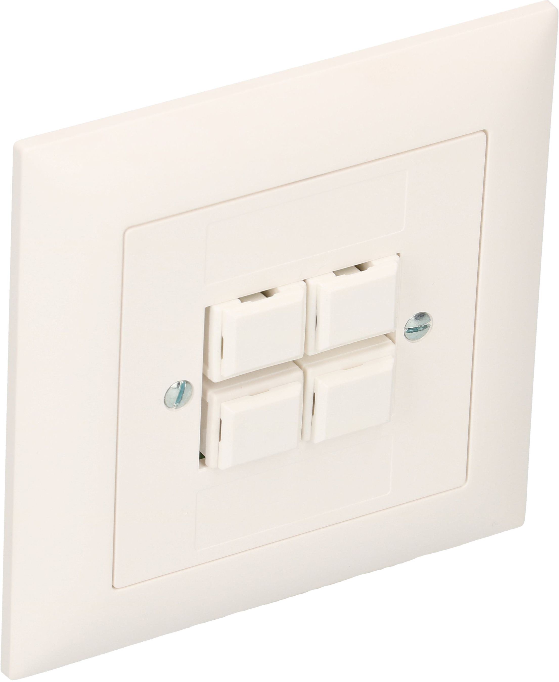 Telefon/Netzwerk 4xRJ45 Kat. 5e UP EdizioDue weiss