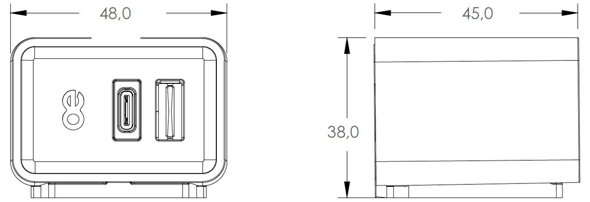 LIBERTY unité de prise de courant Piccolo avec USB-C/C 150W blanc