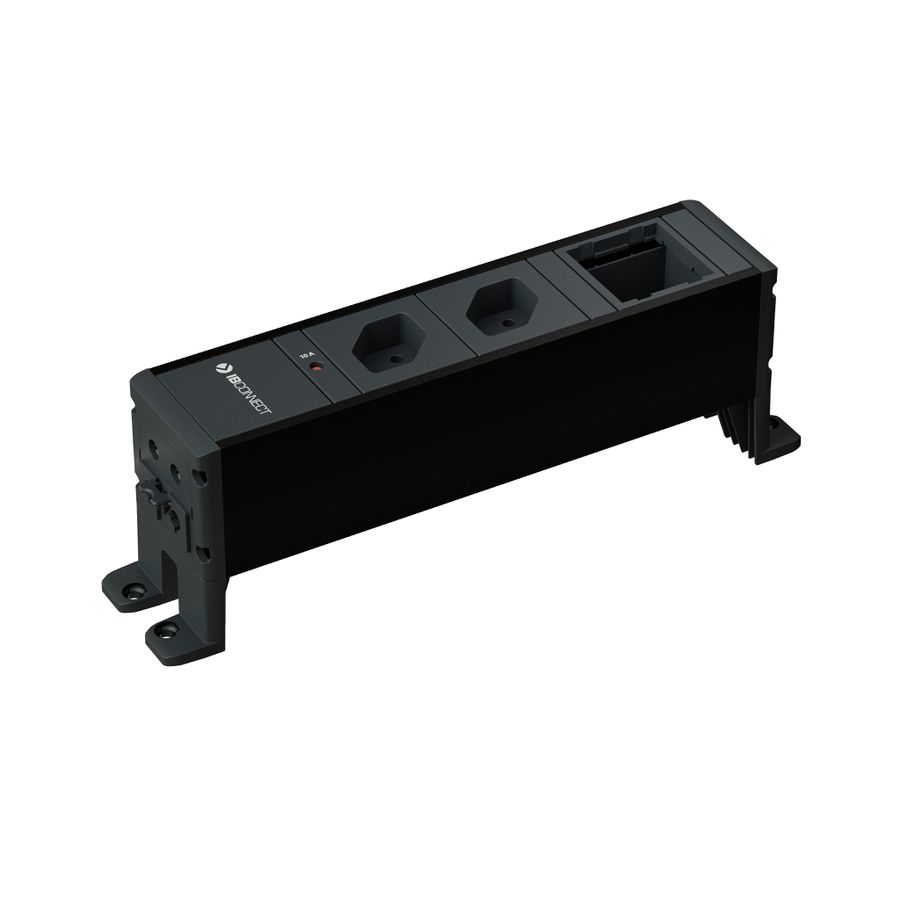 CUBO bloc multiprise noir 2x type 13 1x module vide