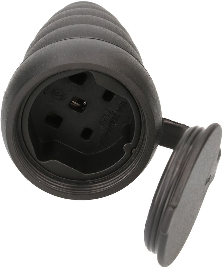 Presa mobile di gomma tipo 25 5 poli nero