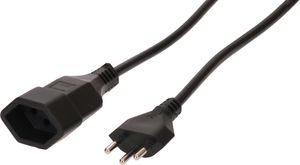 TD-Verlängerung H05VV-F3G1.0 3m schwarz Typ 12 / Typ 13