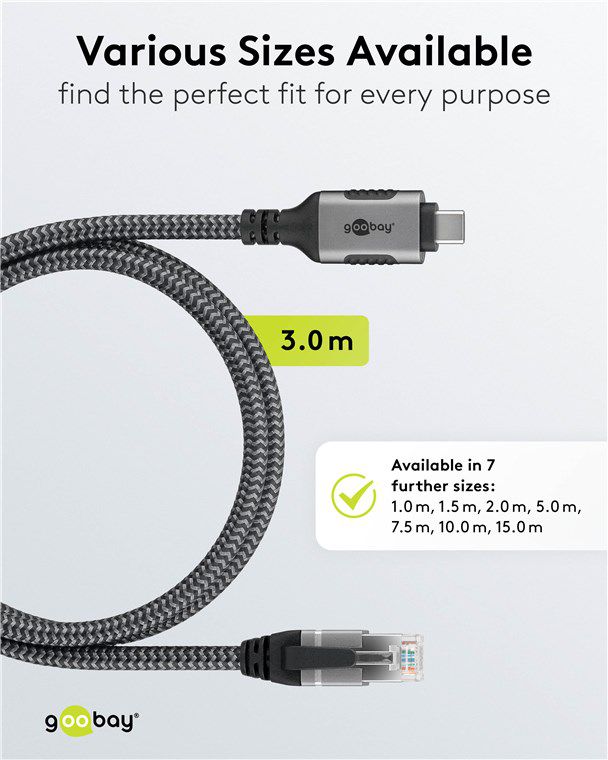 Adapterkabel USB-C auf Netzwerk RJ45 3m