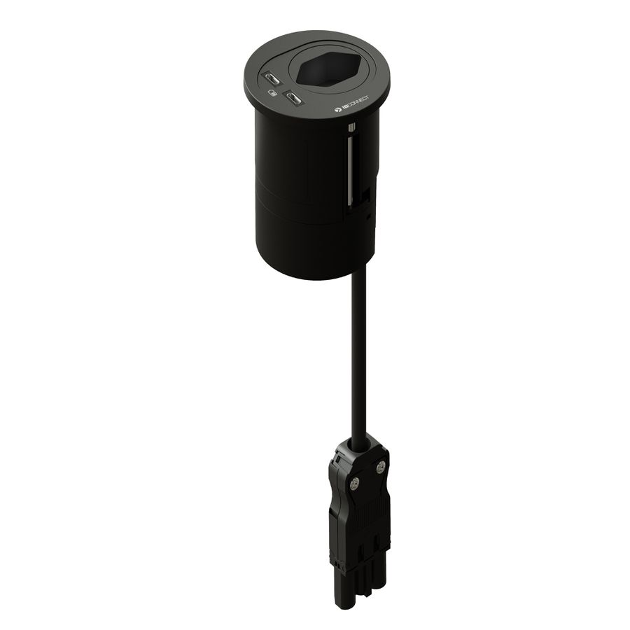 ATOM Steckdoseneinheit schwarz 1x Typ 13 2x USB-C