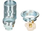 E14-Metallfassung mit Ring M10x1 Stahl Chrom