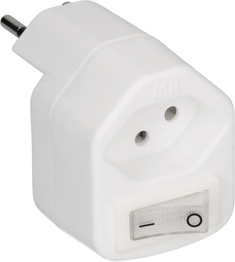 multi adaptateur 1x type 13 3 pôles blanc interrupteur
