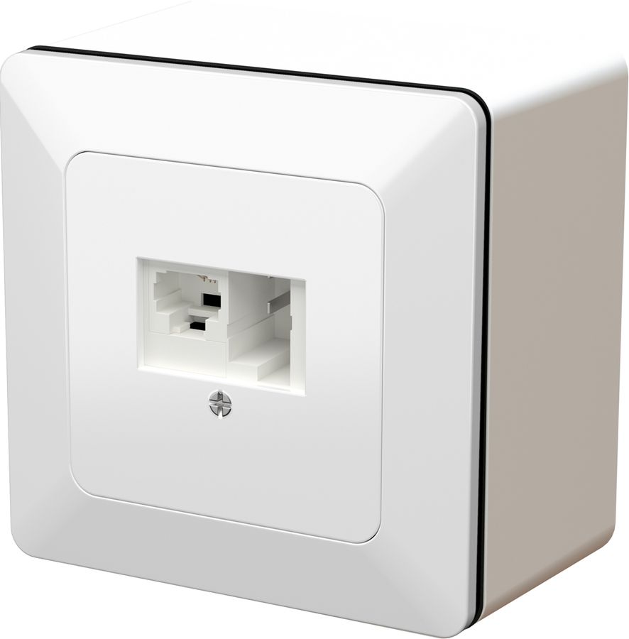Netzwerkdose 1x TT83 / 1x RJ45 8-polig AP priamos weiss