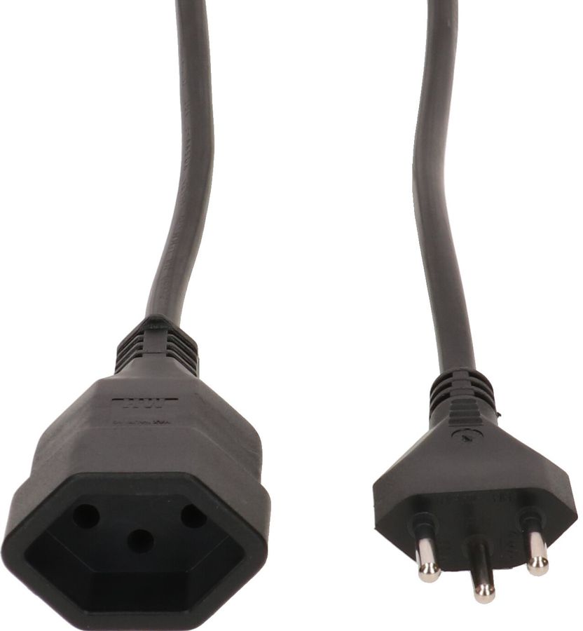 TD-Verlängerung H05VV-F3G1.0 2m schwarz Typ 12 / Typ 13