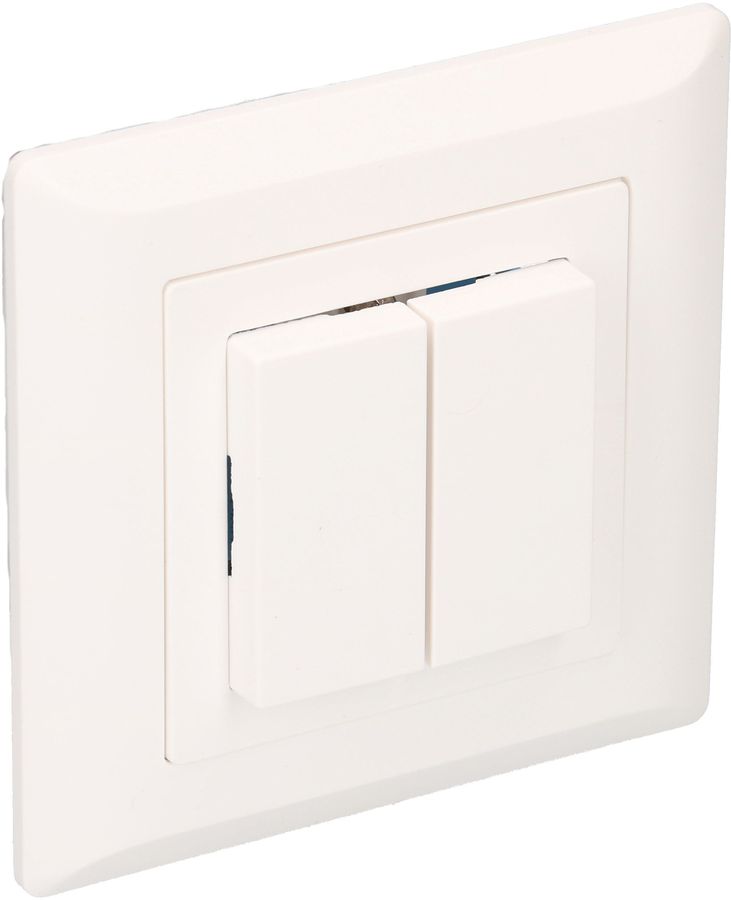 Doppel-Druckschalter Schema3+3 UP Kallysto weiss