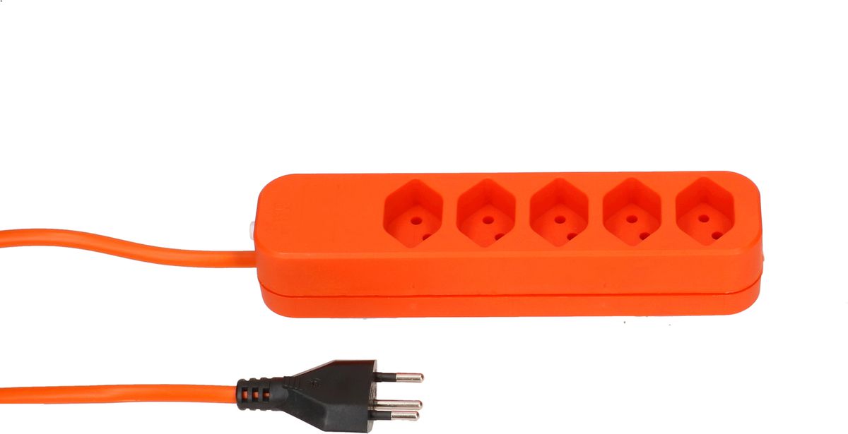 Steckdosenleiste Swiss Line 5x Typ 13 orange Magnet