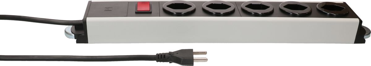 Steckdosenleiste Power Line 5x Typ 23 gr/sw Schalter 1.5m Magnet