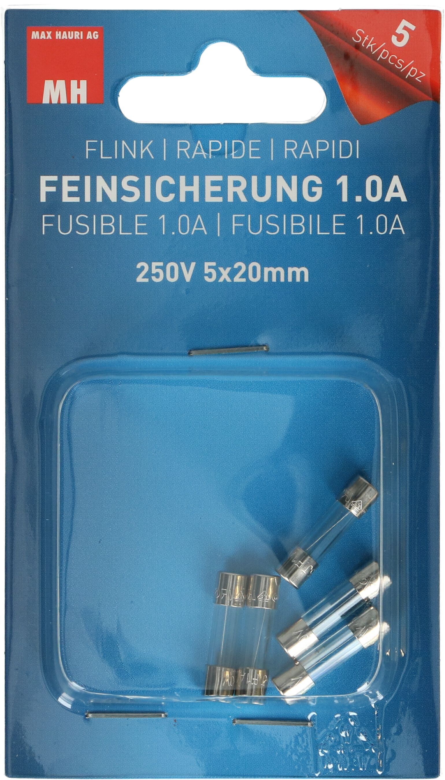 Fuse 5x20mm fast-acting 1.0A / 250V