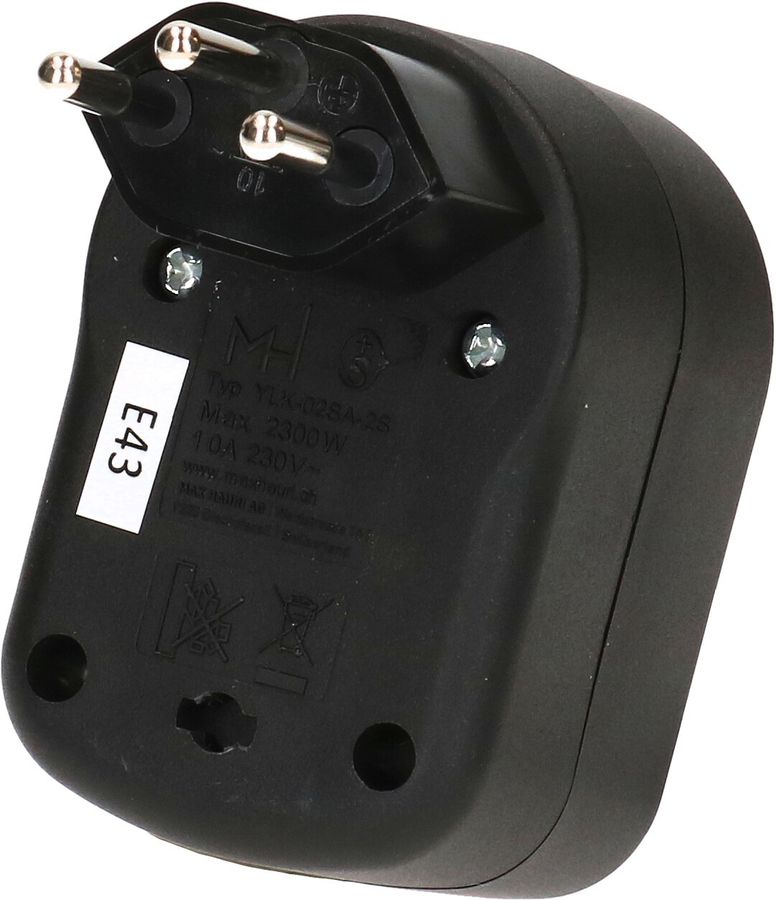 Abzweigstecker ADAPT 2x Typ 13 schwarz drehbar Green+Fair