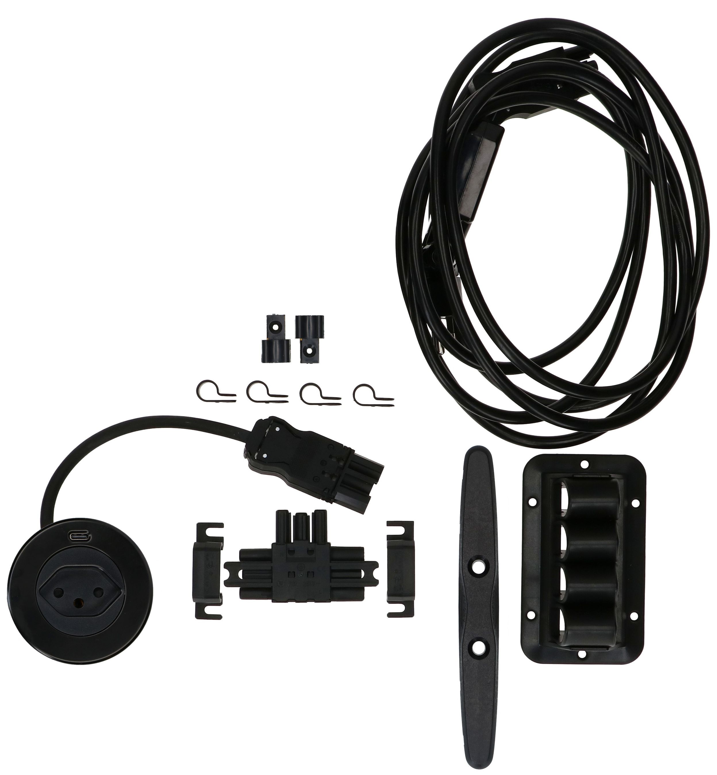 Single set di raccordi ATOM presa multipla nero tipo 13 USB-C