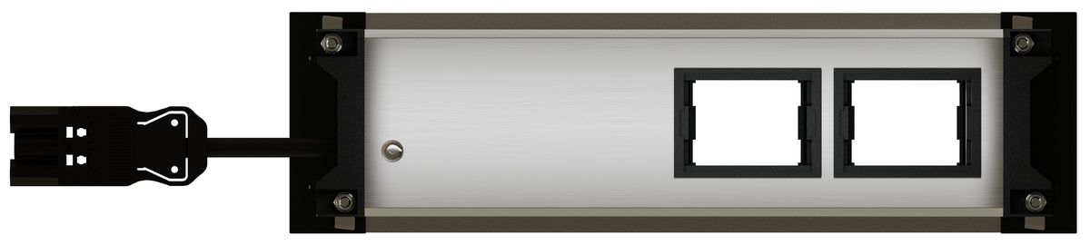 INTRO2.0 Steckdoseneinheit eloxie. 1x Typ 13 1x USB-C 60W 2x leer