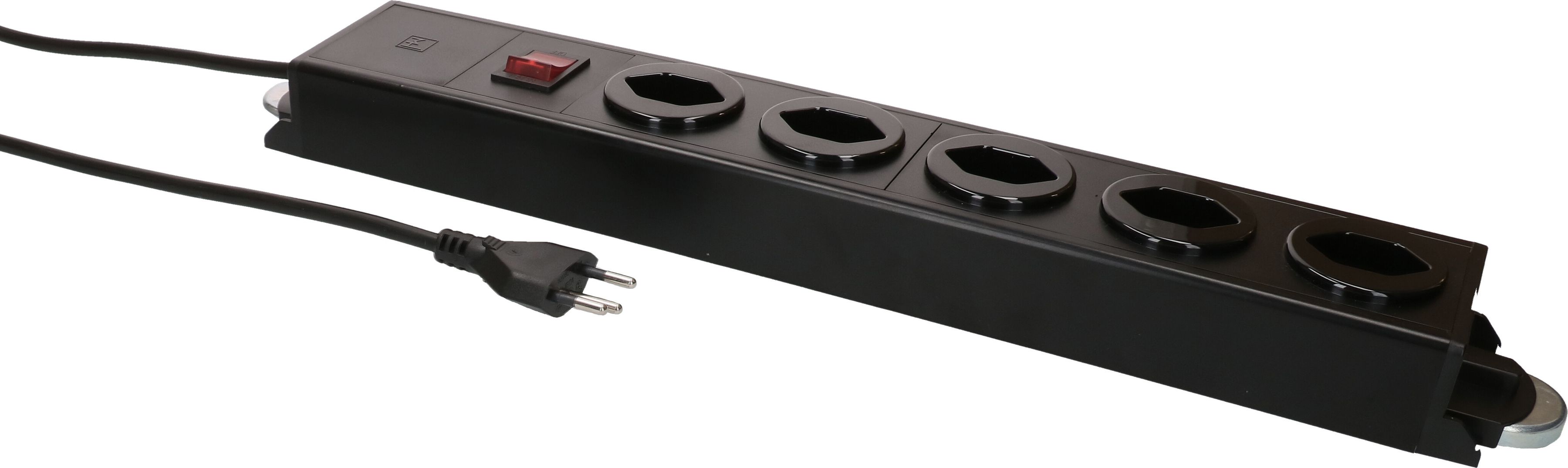 Steckdosenleiste Power Line 5x Typ 13 sw/sw Schalter 1.5m Magnet