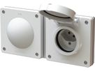 Kombination Drucktaster A/R / Typ 13 Gr.2x1 UP exo IP55 weiss