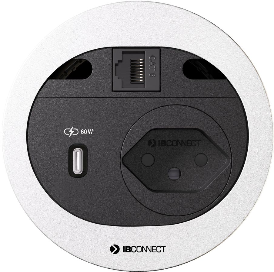 DIVUS Steckdoseneinheit weiss 1x Typ 13 1x USB-C 60W 1x RJ45