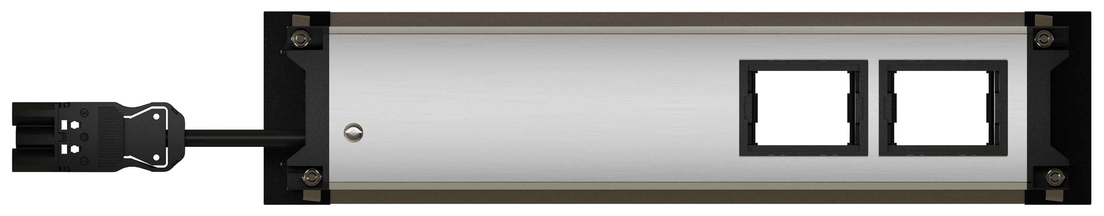 INTRO2.0 Steckdosen. eloxiert 2x Typ 13 1x USB-C 60W 2x Leer