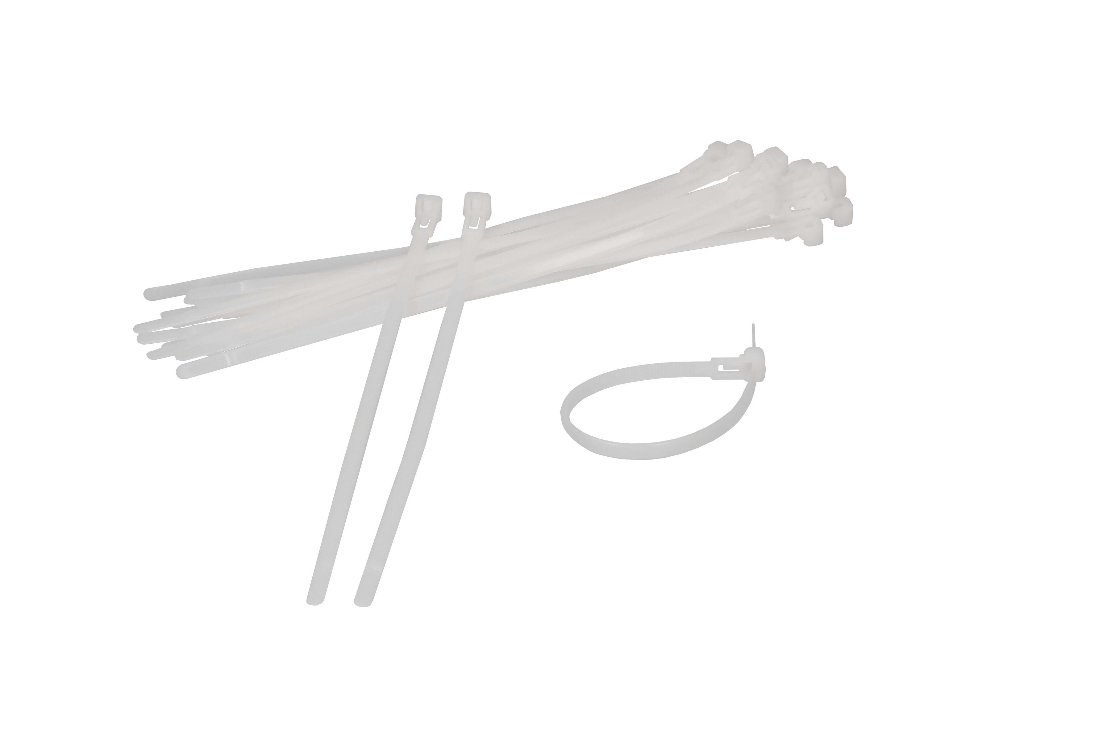 Cable ties reopenable 4.6x200mm white