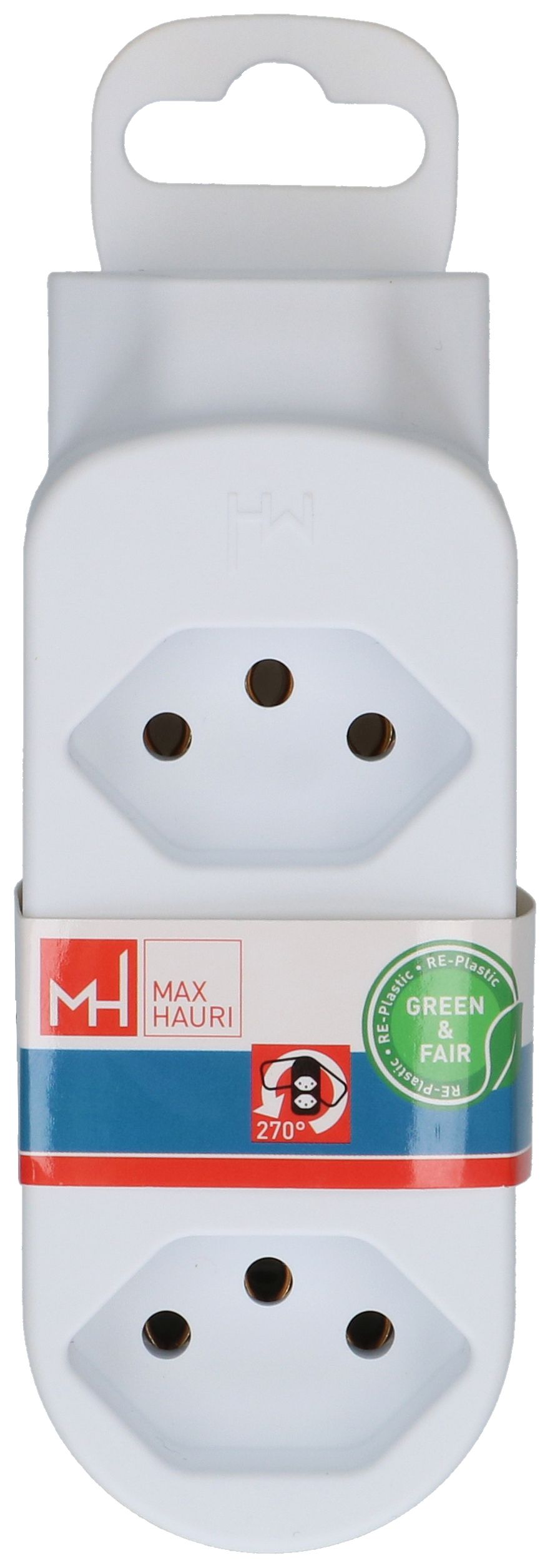 multi adaptateur ADAPT 3+1x type 13 blanc rotatif Green+Fair