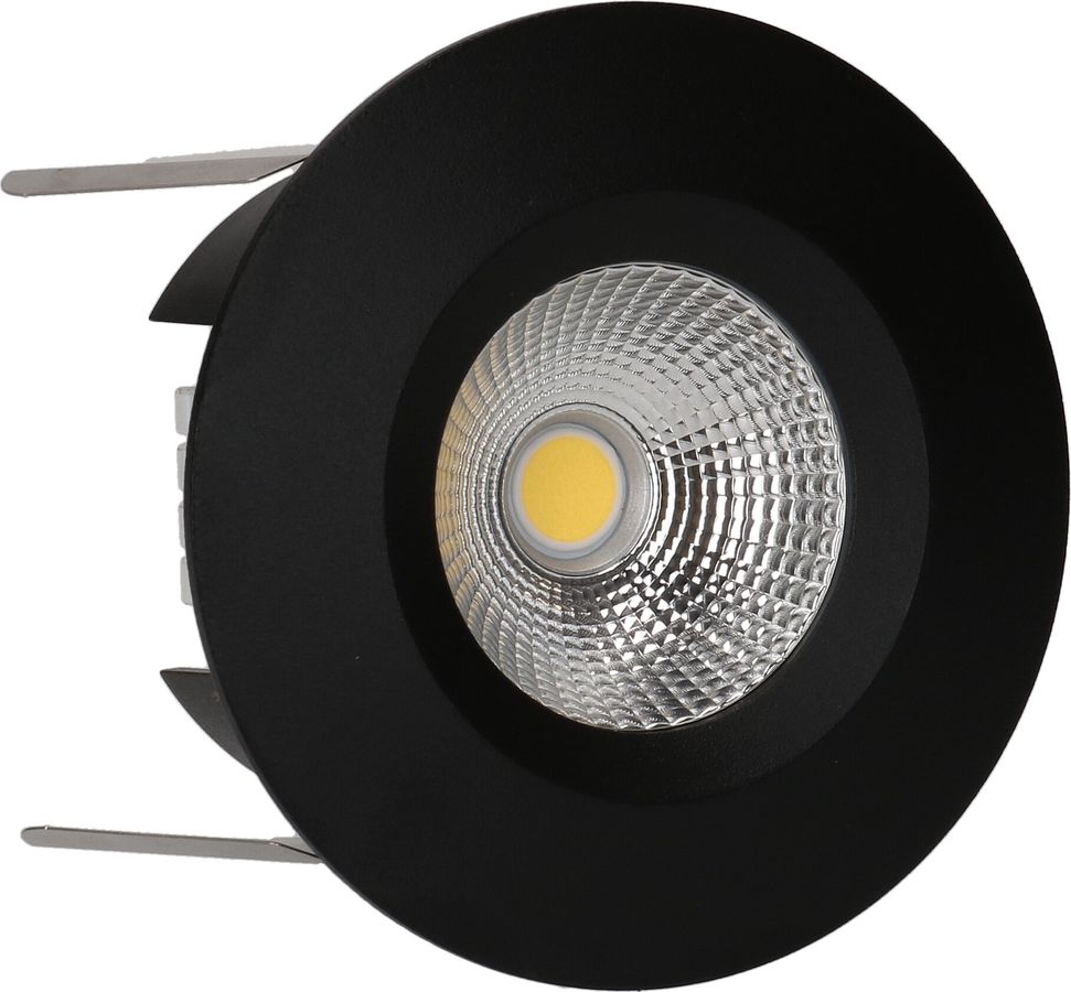 LED-Einbauspot WOODY Ø68 schwarz matt 3000K 660lm 60°