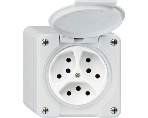 Steckdose 3x Typ 13 Gr.1x1 AP Robusto grau