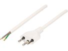 TD câble secteur H05VV-F3G1.0 2m blanc type 12