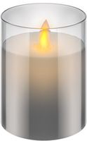LED-Echtwachs-Kerze 75x100mm grau