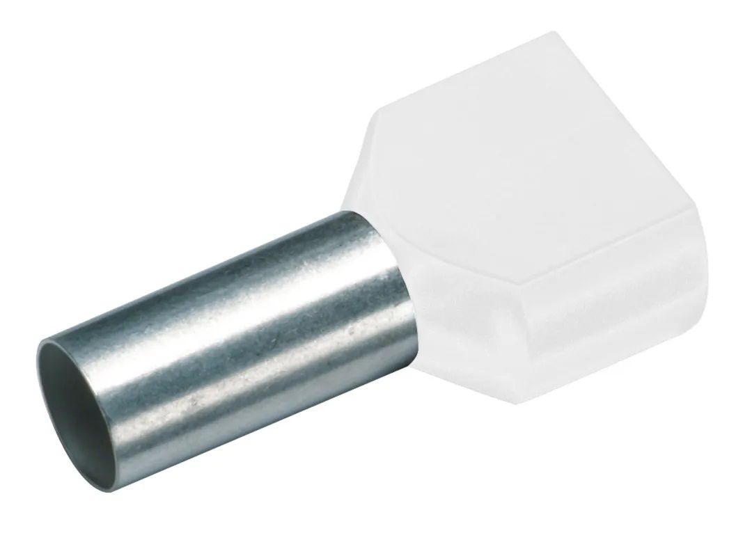 embout de câble jumelé isolé 2x 0.5mm² x 8mm blanc