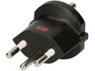 adaptateur fixe type 12 / Schuko CEE 7/7 noir