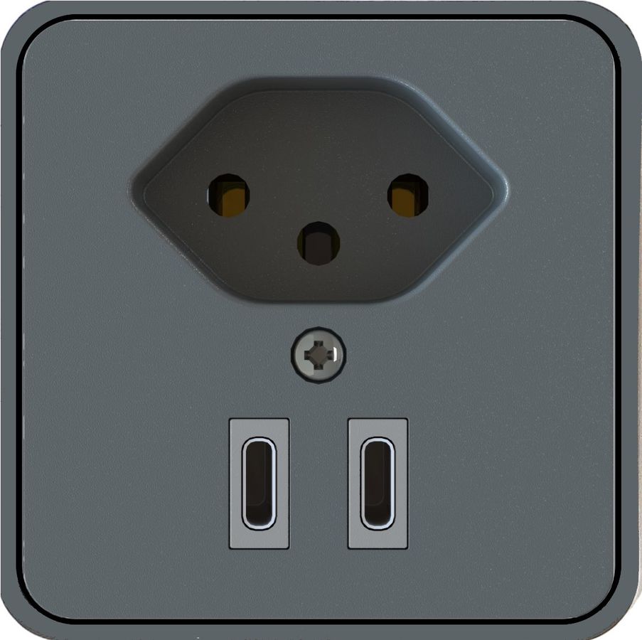 presa aggiuntiva per mobili 1x tipo 13 USB C+C ant 2m tipo 12