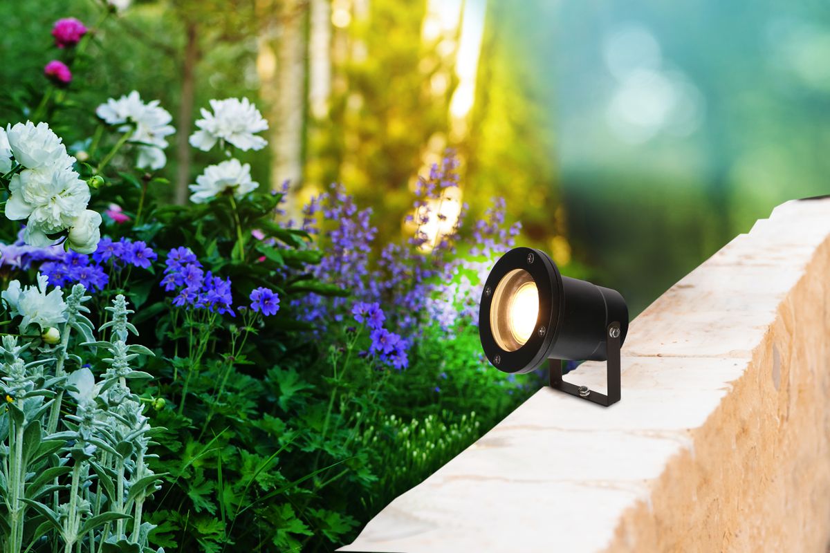 Gartenspot Saturno / ALU schwarz IP65 / mit GU10 Fassung