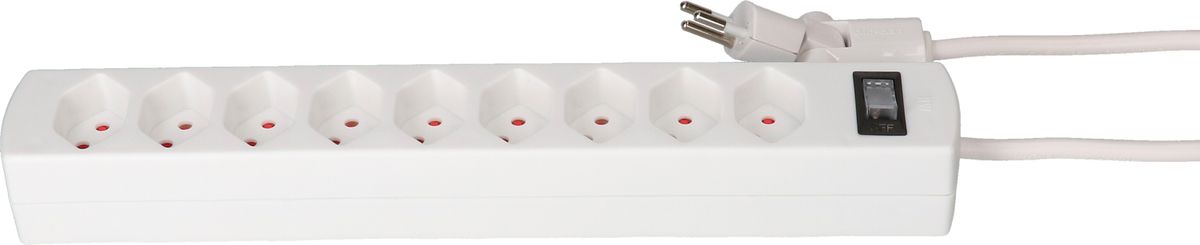 Steckdosenleiste Safety Line 9x Typ 13 BS weiss Schalter 2m cli.