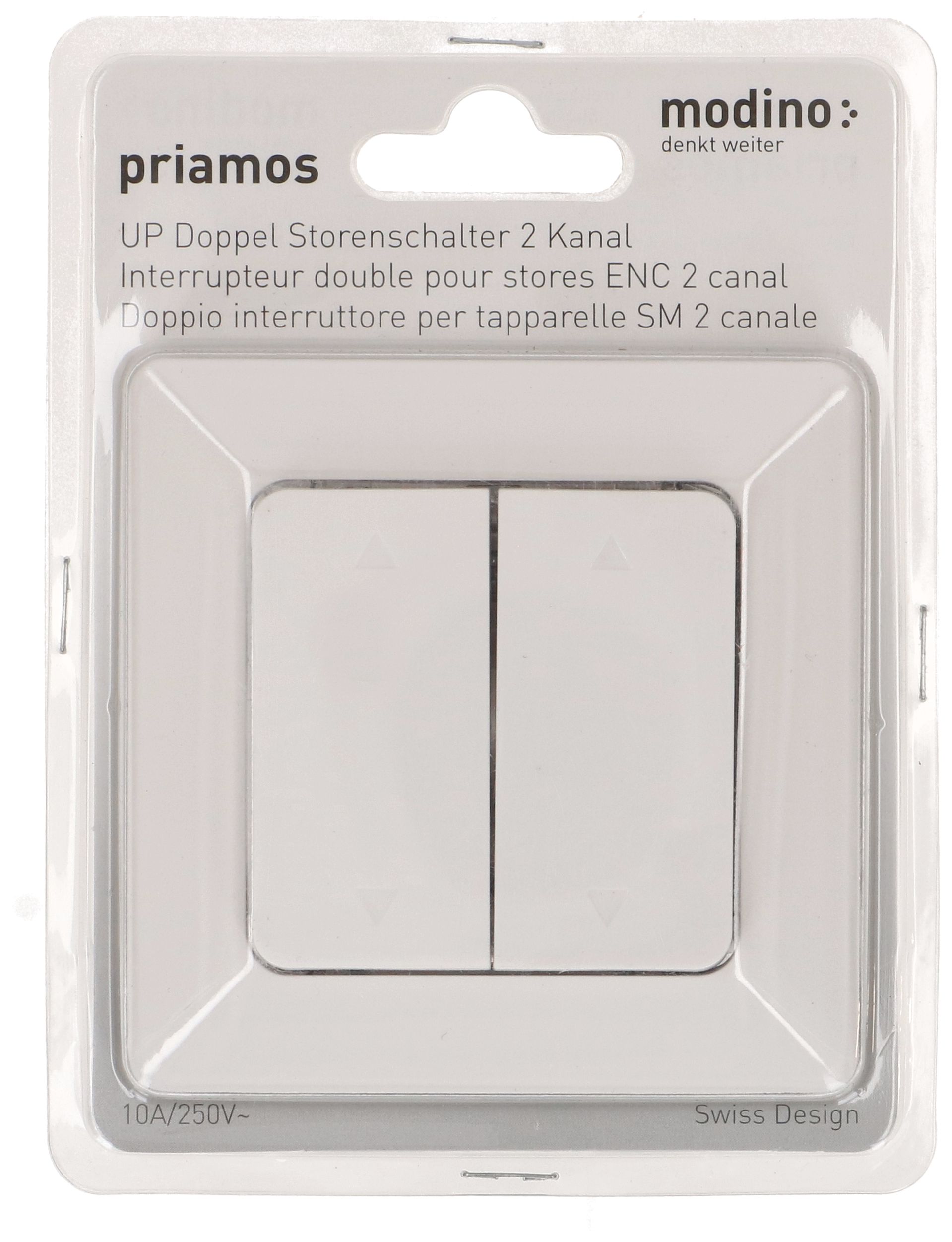 Doppel-Wippschalter 2x Storen UP priamos weiss