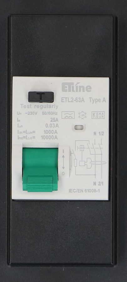 Steckdosenleiste Power Line 5x Typ 13 gr/sw FI 30mA / 10A 1.5m