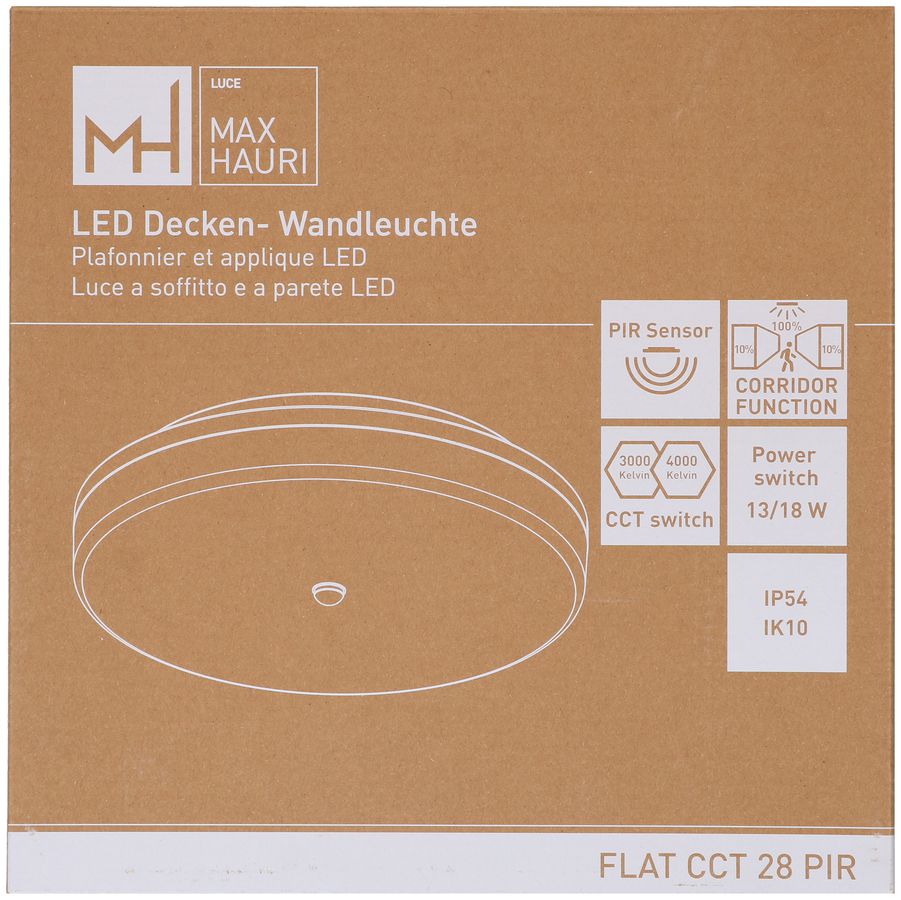 Deckenleuchte FLAT CCT 28 PIR 13/18W 1430/1980lm