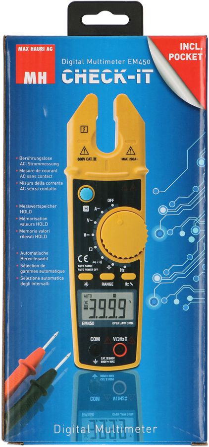 Stromzangen-Messgerät EM450 LCD digital