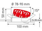 LED-Einbauspot SOLVO-IP65 weiss 3000K 750lm 38°