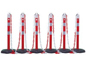 Kettenständer aus Kunststoff 6 Pfosten 5 Ketten á 3 m