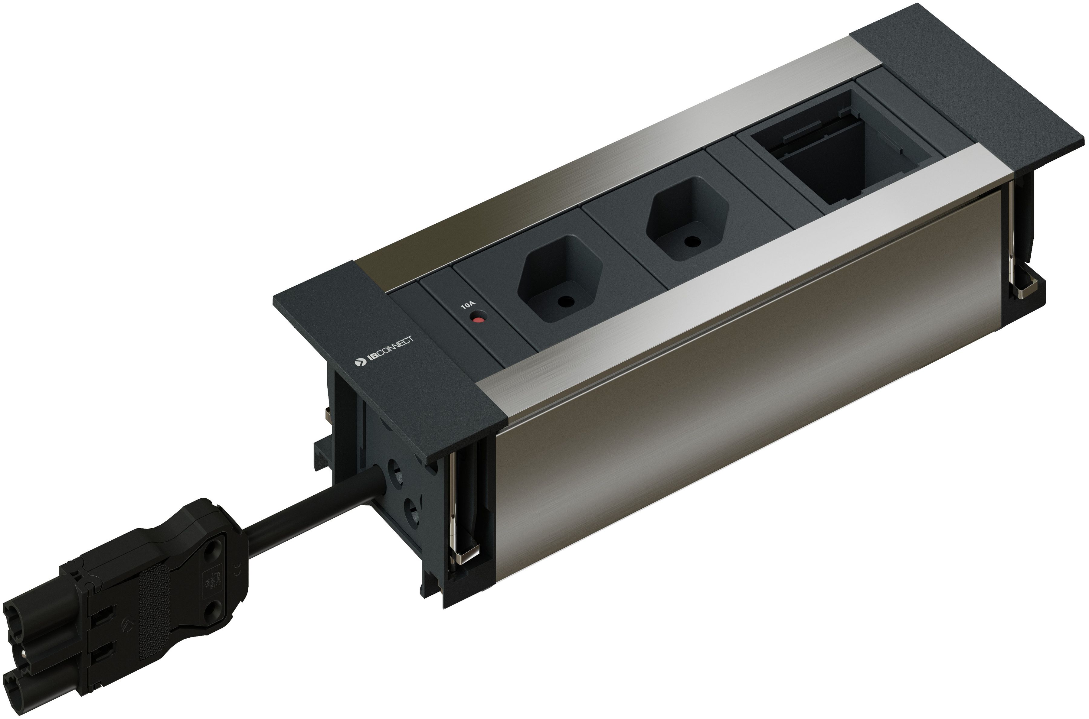 INTRO2.0 Steckdoseneinheit eloxiert 2x Typ 13 1x Leermodul