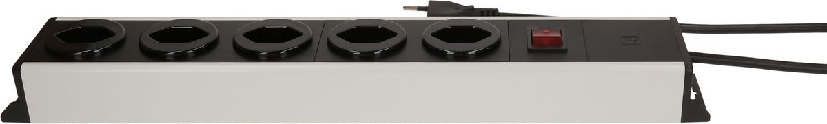 Steckdosenleiste Power Line 5x Typ 13 grau/schwarz Schalter 1.5m