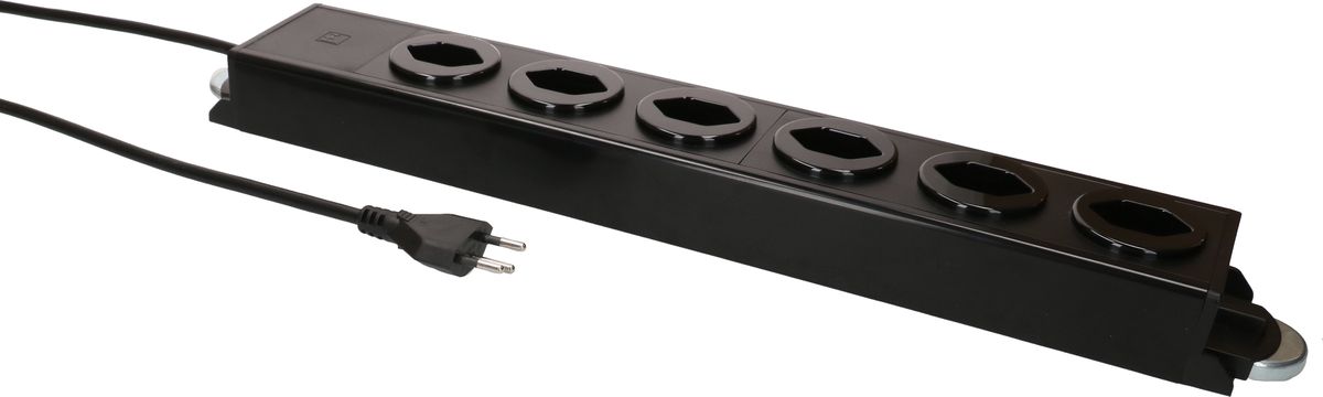 Steckdosenleiste Power Line 6x Typ 13 schwarz/schwarz 1.5m Magnet